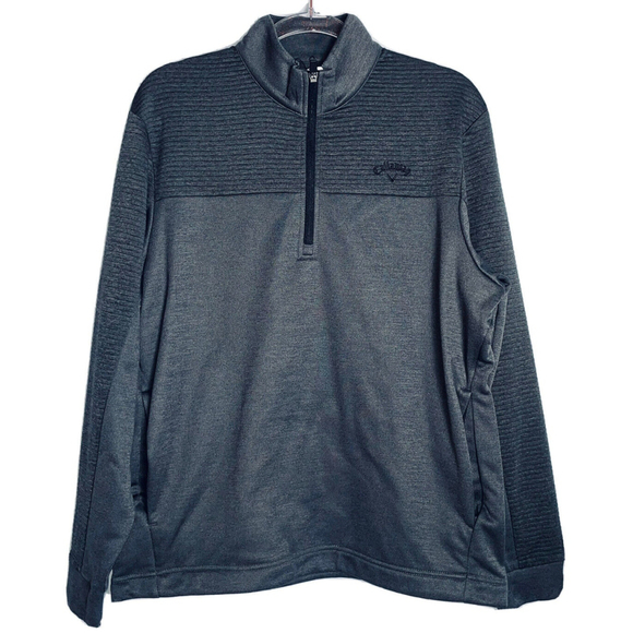 NWT Callaway Mens Small 1/4 Zip Black Heather Performance Pullover Sweater Small - Picture 1 of 5